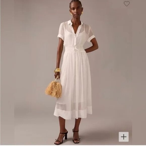 J. Crew White Midi Dress - Picture 1 of 7